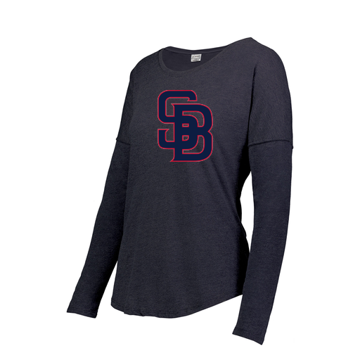 [FTLCUBNV-FAXS-LOGO3] Decker Women's Tri-Blend T-Shirt - Long Sleeve (Female Adult XS, Navy, Logo 3)
