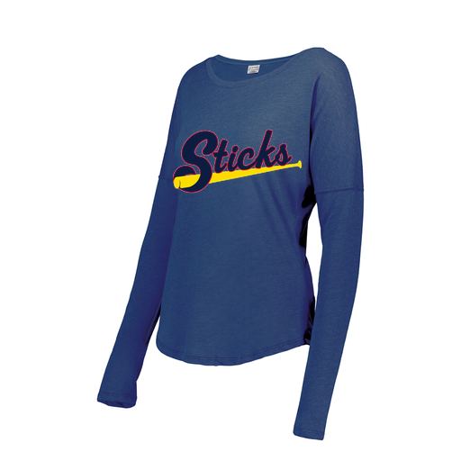 [FTLCUBRY-FAXS-LOGO1] Decker Women's Tri-Blend T-Shirt - Long Sleeve (Female Adult XS, Royal, Logo 1)