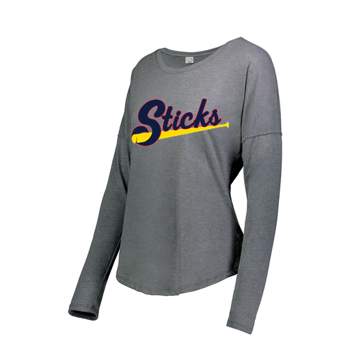 [FTLCUBGY-FAXS-LOGO1] Decker Women's Tri-Blend T-Shirt - Long Sleeve (Female Adult XS, Gray, Logo 1)